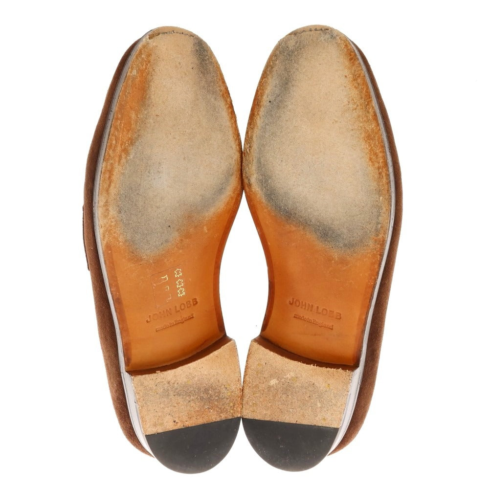 【中古】ジョンロブ John Lobb LOPEZ ロペス スエード コインローファー ブラウン【 6 1/2 E 】【 状態ランクB 】【 メンズ 】