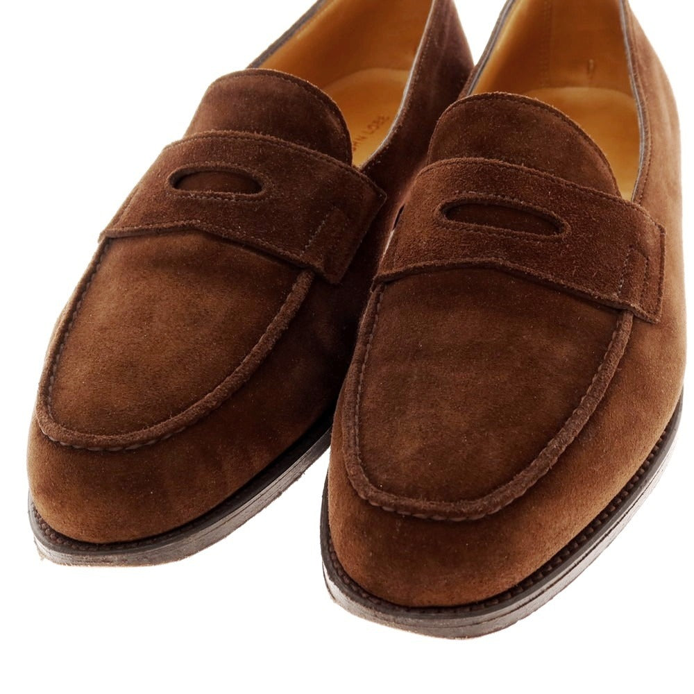 【中古】ジョンロブ John Lobb LOPEZ ロペス スエード コインローファー ブラウン【 6 1/2 E 】【 状態ランクB 】【 メンズ 】