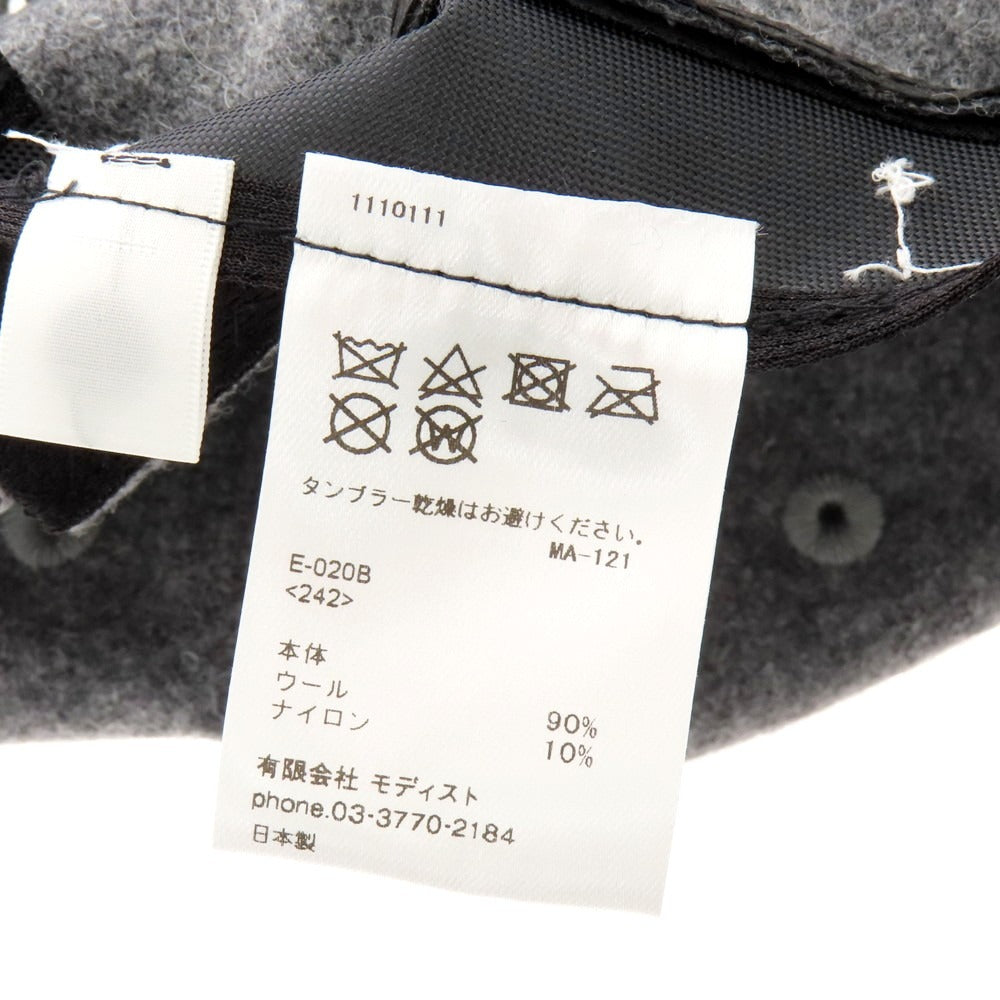 【中古】キジマタカユキ KIJIMA TAKAYUKI ウールナイロン キャップ グレー【 Free 】【 状態ランクA 】【 メンズ 】