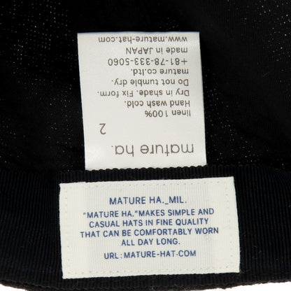 【中古】マチュアーハ mature ha リネン キャップ ブラック【 2 】【 状態ランクB 】【 メンズ 】