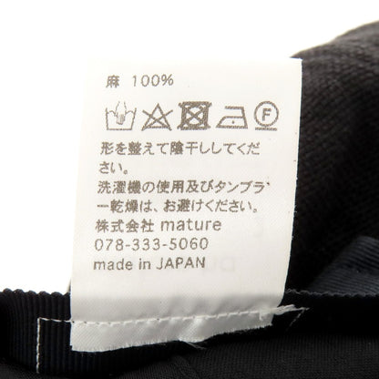 【中古】マチュアーハ mature ha リネン キャップ ブラック【 2 】【 状態ランクB 】【 メンズ 】