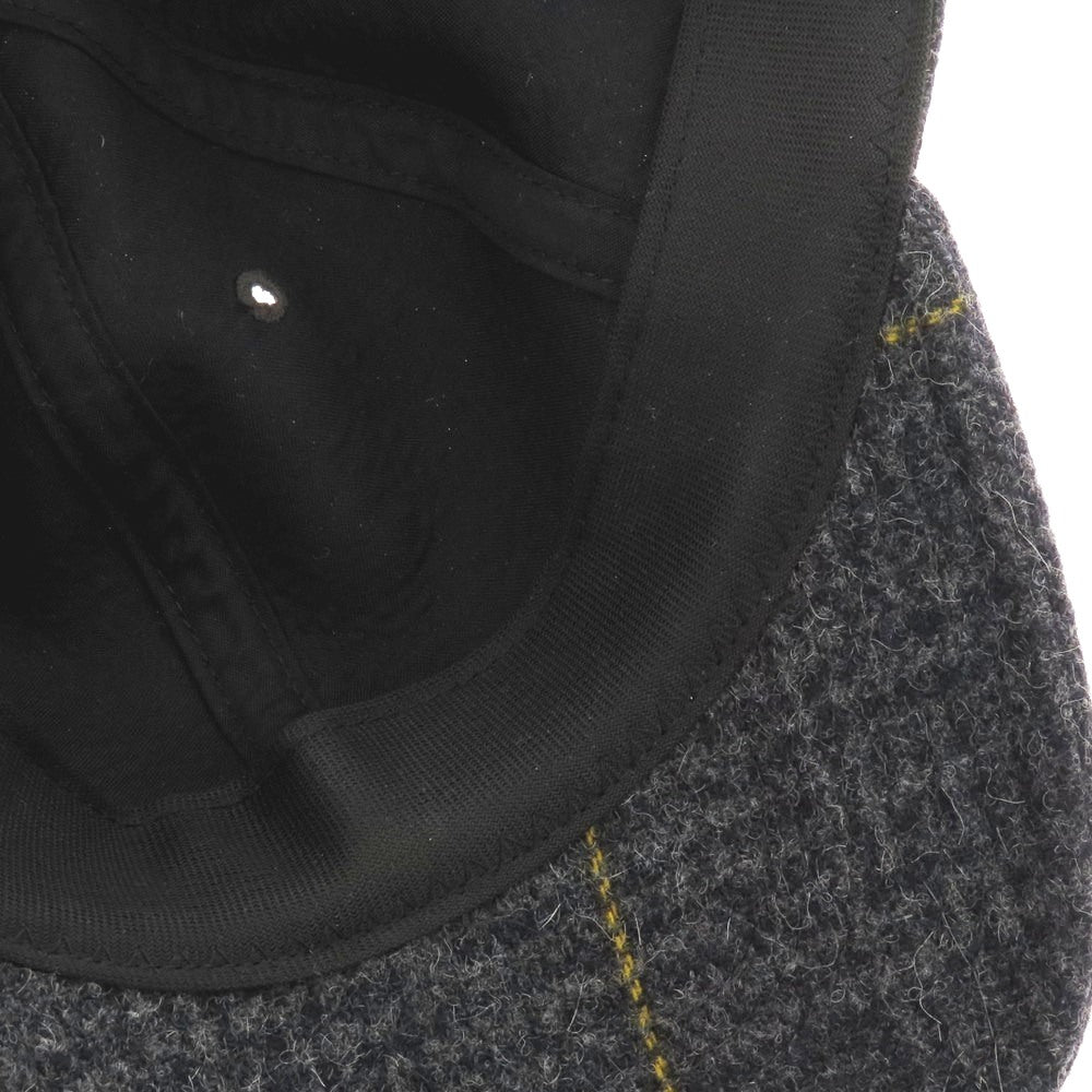 【中古】ケーブルアミ cableami ウールナイロンアルパカ チェック キャップ グレーxイエロー【 L 】【 状態ランクB 】【 メンズ 】