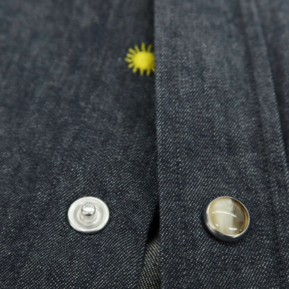 【中古】ジャンネット giannetto コットンシャンブレー カジュアルシャツ ダークネイビー【 39 】【 状態ランクB 】【 メンズ 】