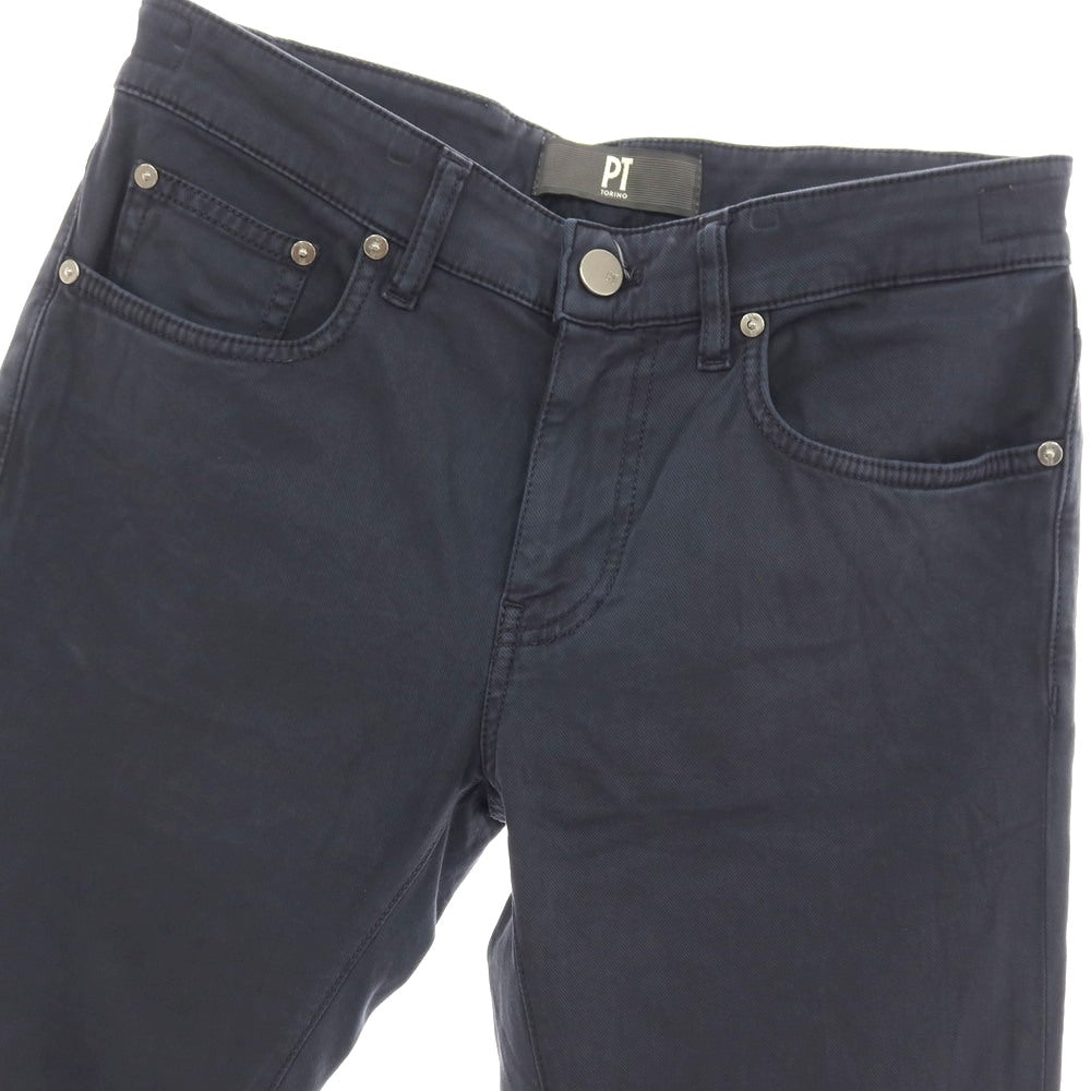 【中古】ピーティートリノ デニム PT TORINO DENIM SWING ストレッチ コットンウール 5ポケットパンツ ネイビー【サイズ29】【 状態ランクB 】【 メンズ 】
