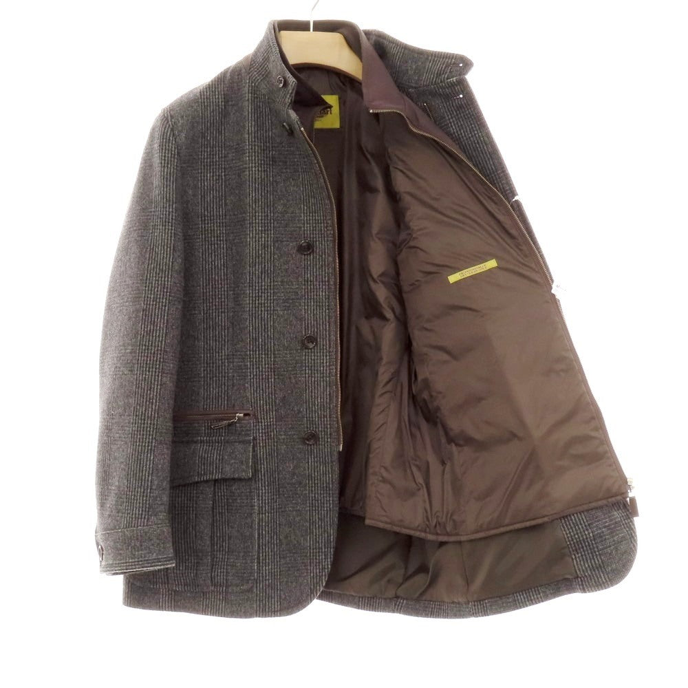 【中古】ポールスチュアート PAUL STUART ウールカシミヤ グレンチェック 中綿ベストライナー付き ブルゾン グレー【 M 】【 状態ランクB 】【 メンズ 】