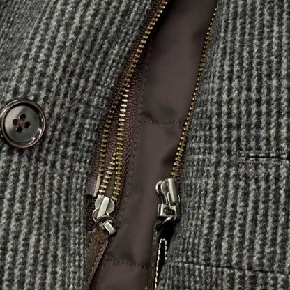 【中古】ポールスチュアート PAUL STUART ウールカシミヤ グレンチェック 中綿ベストライナー付き ブルゾン グレー【 M 】【 状態ランクB 】【 メンズ 】