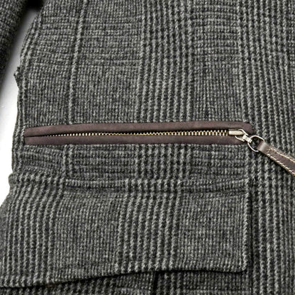 【中古】ポールスチュアート PAUL STUART ウールカシミヤ グレンチェック 中綿ベストライナー付き ブルゾン グレー【 M 】【 状態ランクB 】【 メンズ 】