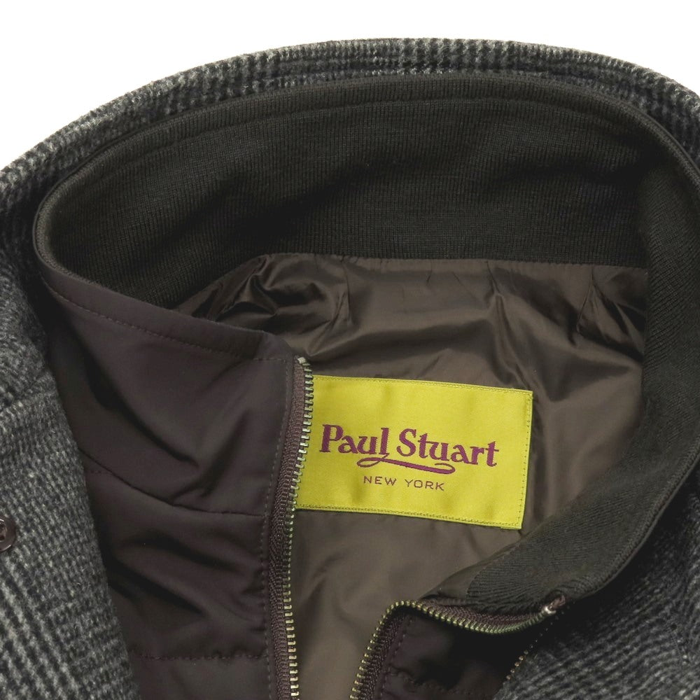 【中古】ポールスチュアート PAUL STUART ウールカシミヤ グレンチェック 中綿ベストライナー付き ブルゾン グレー【 M 】【 状態ランクB 】【 メンズ 】