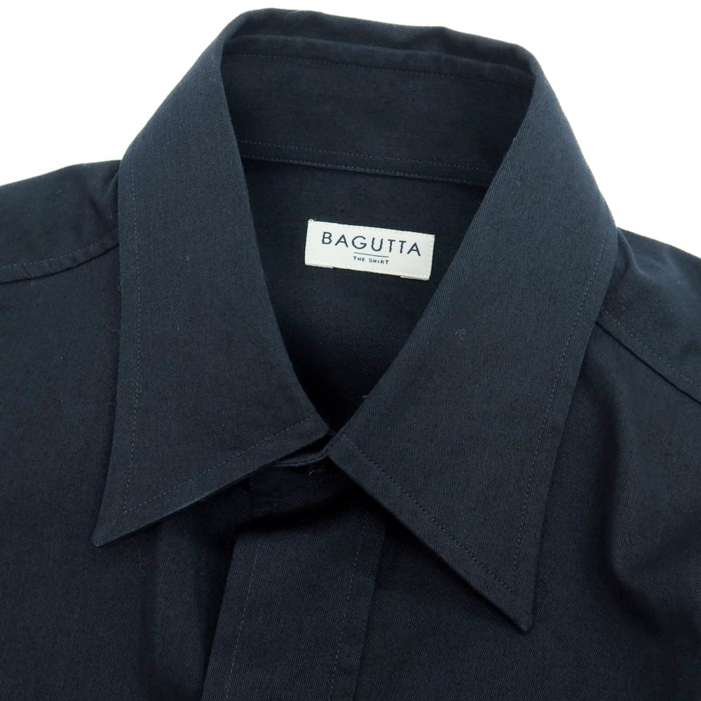 【中古】バグッタ Bagutta コットン シャツブルゾン ネイビー【 XS 】【 状態ランクC 】【 メンズ 】
