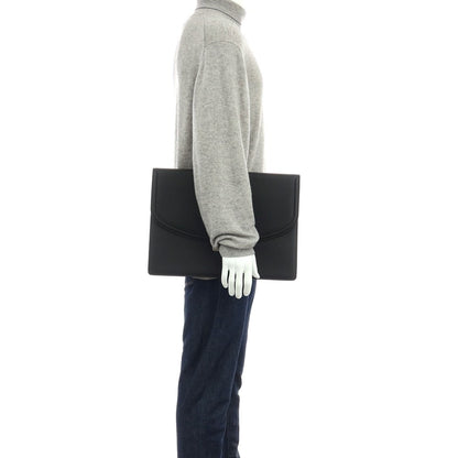 【中古】銀座タニザワ Ginza Tanizawa レザー アザラシ クラッチバッグ ブラック【 状態ランクA 】【 メンズ 】