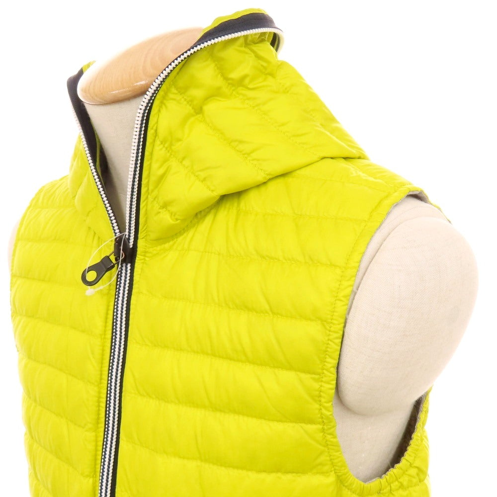 【中古】デュベティカ DUVETICA CEOリップストップナイロン ポケッタブル ダブルジップ ダウンベスト イエロー【 44 】【 状態ランクC 】【 メンズ 】