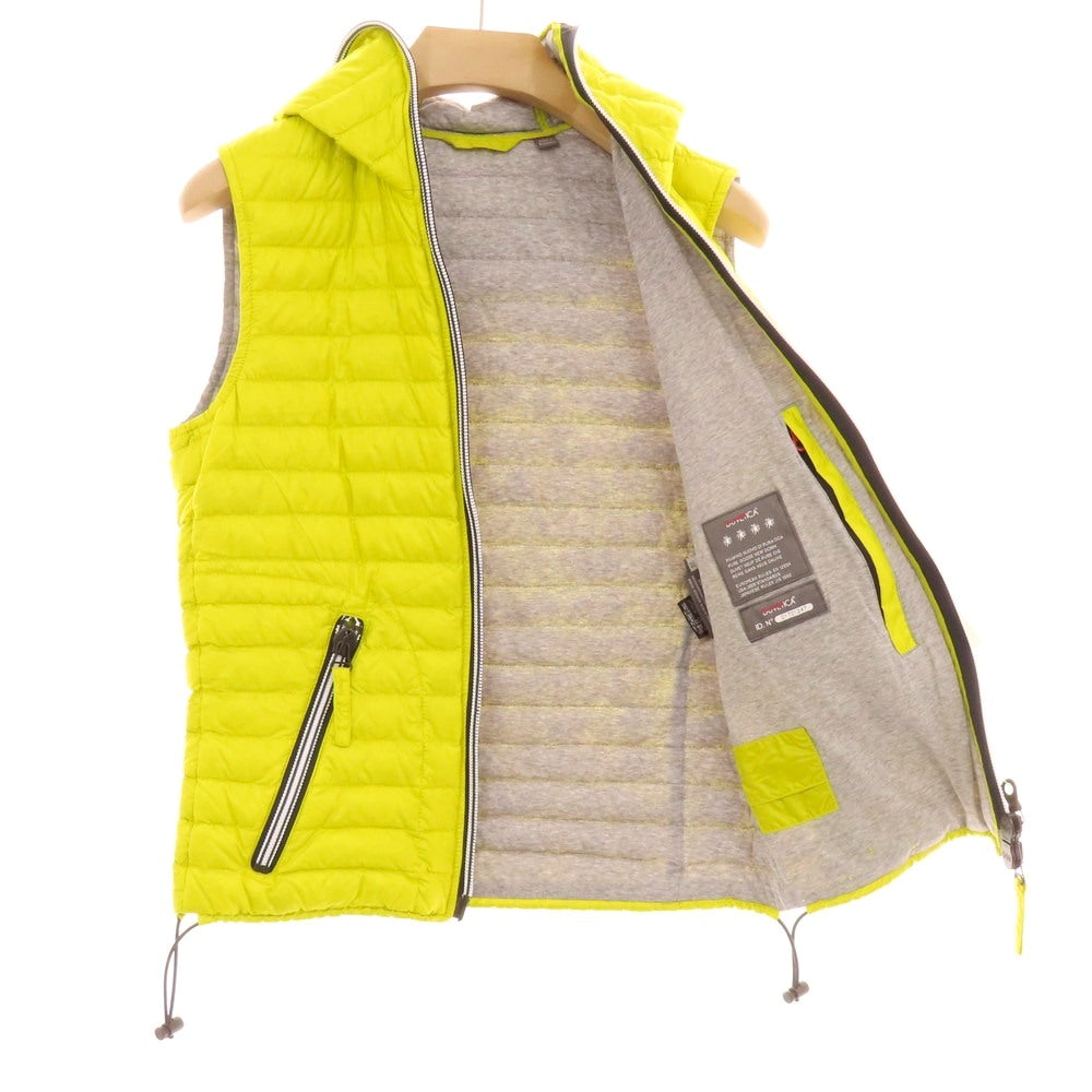 【中古】デュベティカ DUVETICA CEOリップストップナイロン ポケッタブル ダブルジップ ダウンベスト イエロー【 44 】【 状態ランクC 】【 メンズ 】