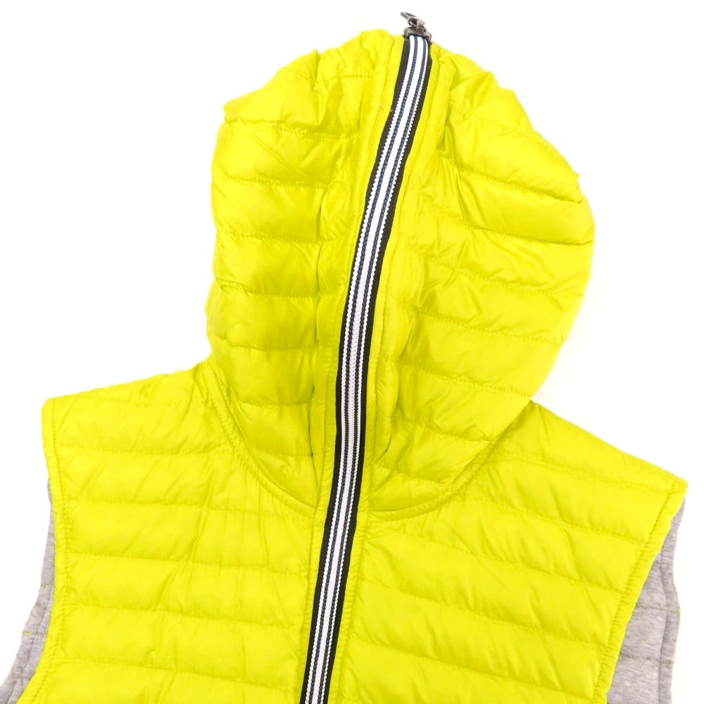 【中古】デュベティカ DUVETICA CEOリップストップナイロン ポケッタブル ダブルジップ ダウンベスト イエロー【 44 】【 状態ランクC 】【 メンズ 】