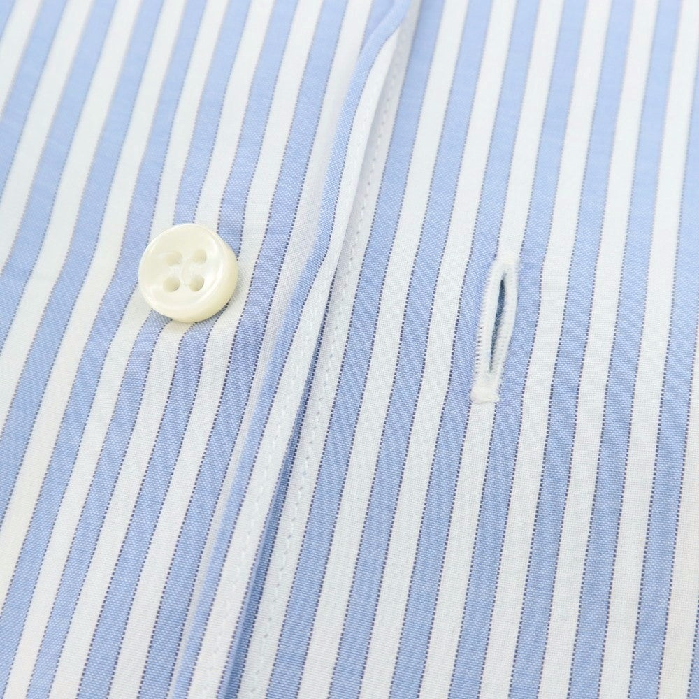 【中古】オリアン ORIAN コットン ストライプ ワイドカラー ドレスシャツ ライトブルーxホワイト【 38 】【 状態ランクC 】【 メンズ 】