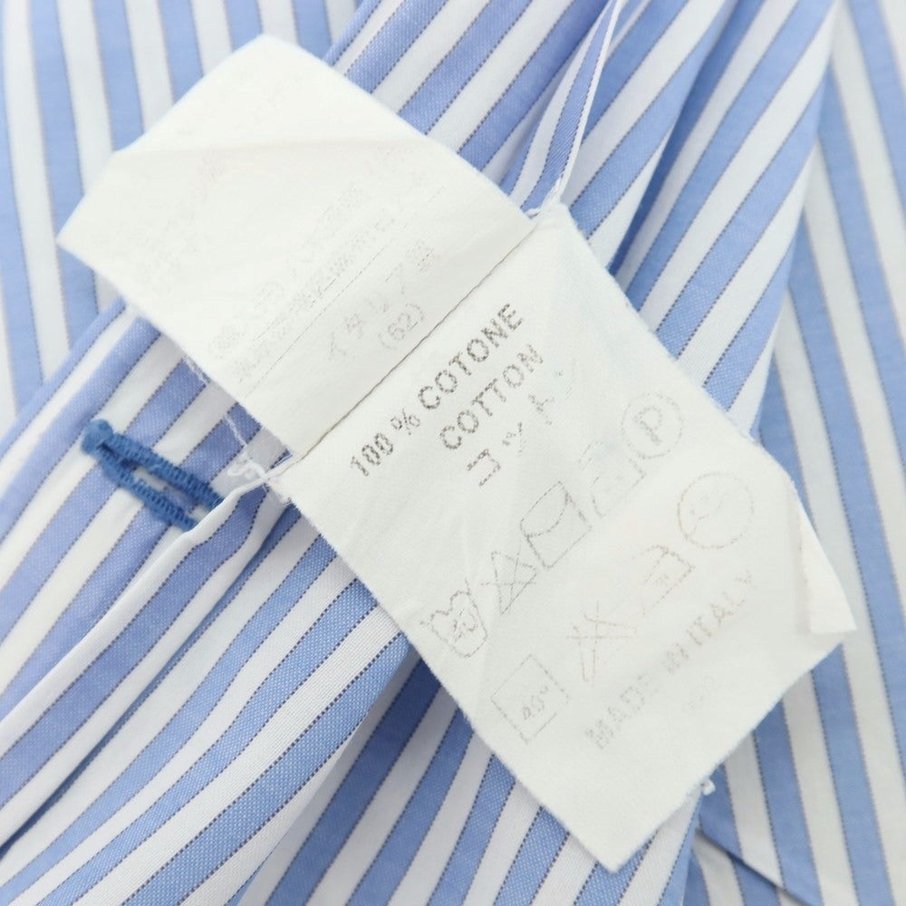 【中古】オリアン ORIAN コットン ストライプ ワイドカラー ドレスシャツ ライトブルーxホワイト【 38 】【 状態ランクC 】【 メンズ 】