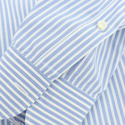 【中古】オリアン ORIAN コットン ストライプ ワイドカラー ドレスシャツ ライトブルーxホワイト【 38 】【 状態ランクC 】【 メンズ 】