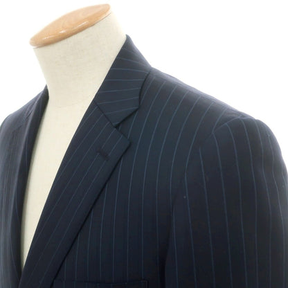 【中古】ダーバン D’URBAN ウール ストライプ 2つボタンスーツ ネイビーxブルー【 AB4 】【 状態ランクB 】【 メンズ 】