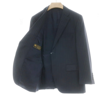 【中古】ダーバン D’URBAN ウール ストライプ 2つボタンスーツ ネイビーxブルー【 AB4 】【 状態ランクB 】【 メンズ 】