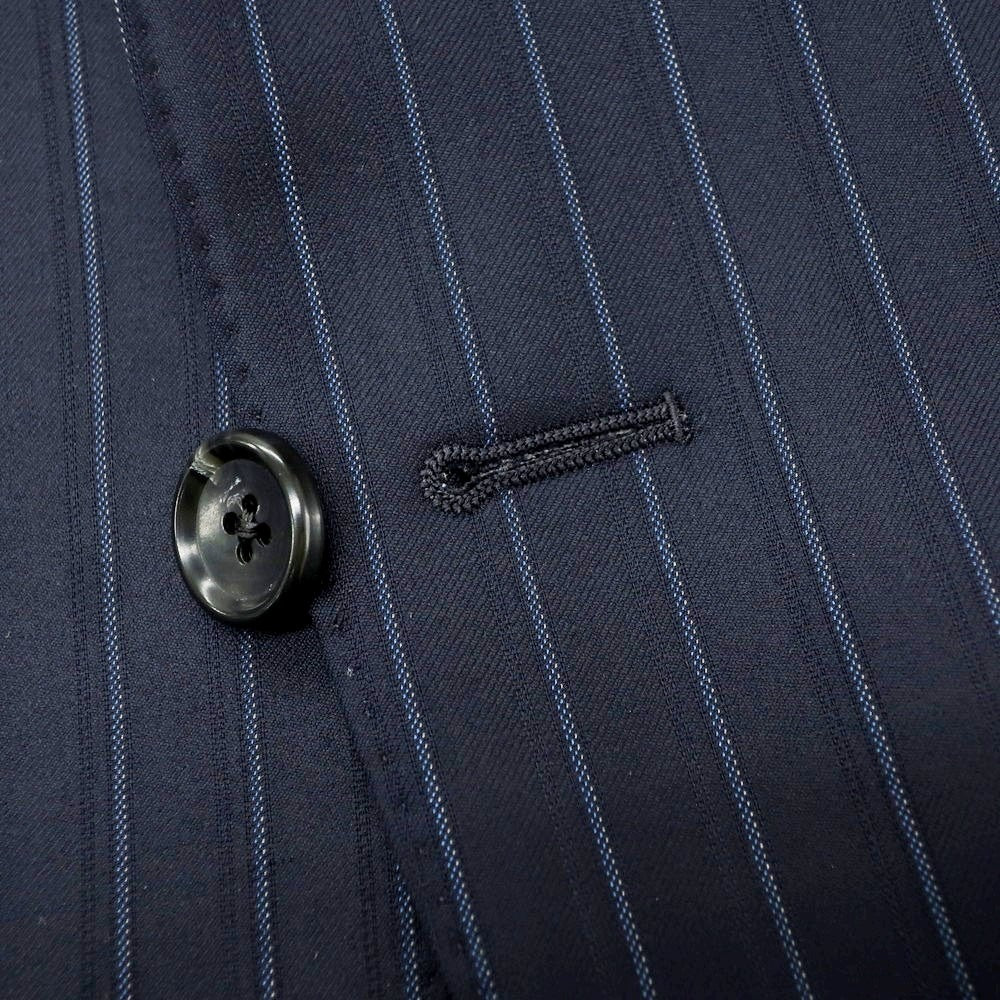 【中古】ダーバン D’URBAN ウール ストライプ 2つボタンスーツ ネイビーxブルー【 AB4 】【 状態ランクB 】【 メンズ 】