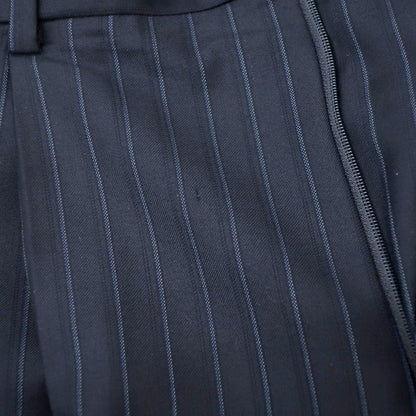 【中古】ダーバン D’URBAN ウール ストライプ 2つボタンスーツ ネイビーxブルー【 AB4 】【 状態ランクB 】【 メンズ 】