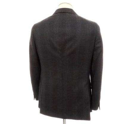 【中古】グリーンレーベルリラクシング green label relaxing ウール グレンチェック 3B テーラードジャケット ダークグレー【 44 】【 状態ランクB 】【 メンズ 】