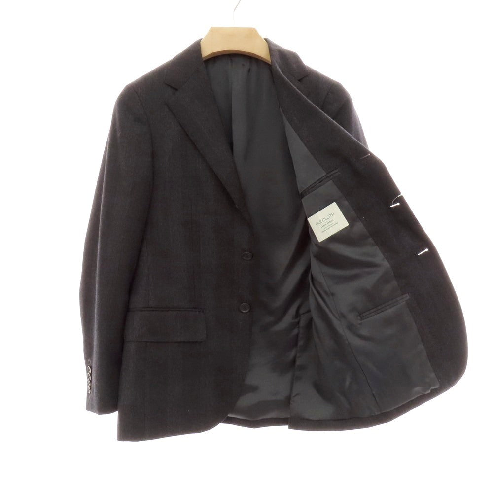 【中古】グリーンレーベルリラクシング green label relaxing ウール グレンチェック 3B テーラードジャケット ダークグレー【 44 】【 状態ランクB 】【 メンズ 】