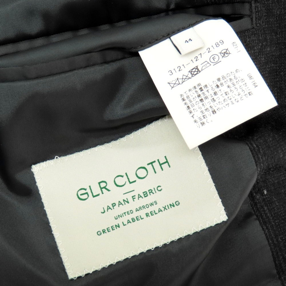 【中古】グリーンレーベルリラクシング green label relaxing ウール グレンチェック 3B テーラードジャケット ダークグレー【 44 】【 状態ランクB 】【 メンズ 】
