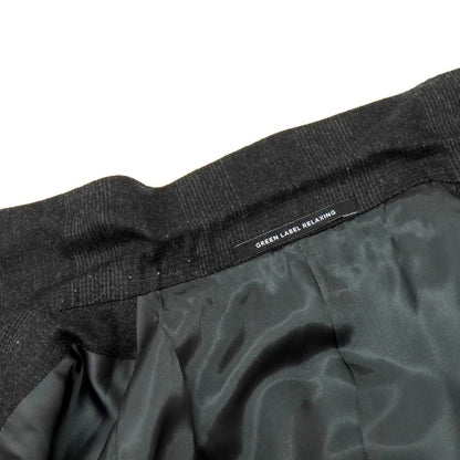 【中古】グリーンレーベルリラクシング green label relaxing ウール グレンチェック 3B テーラードジャケット ダークグレー【 44 】【 状態ランクB 】【 メンズ 】
