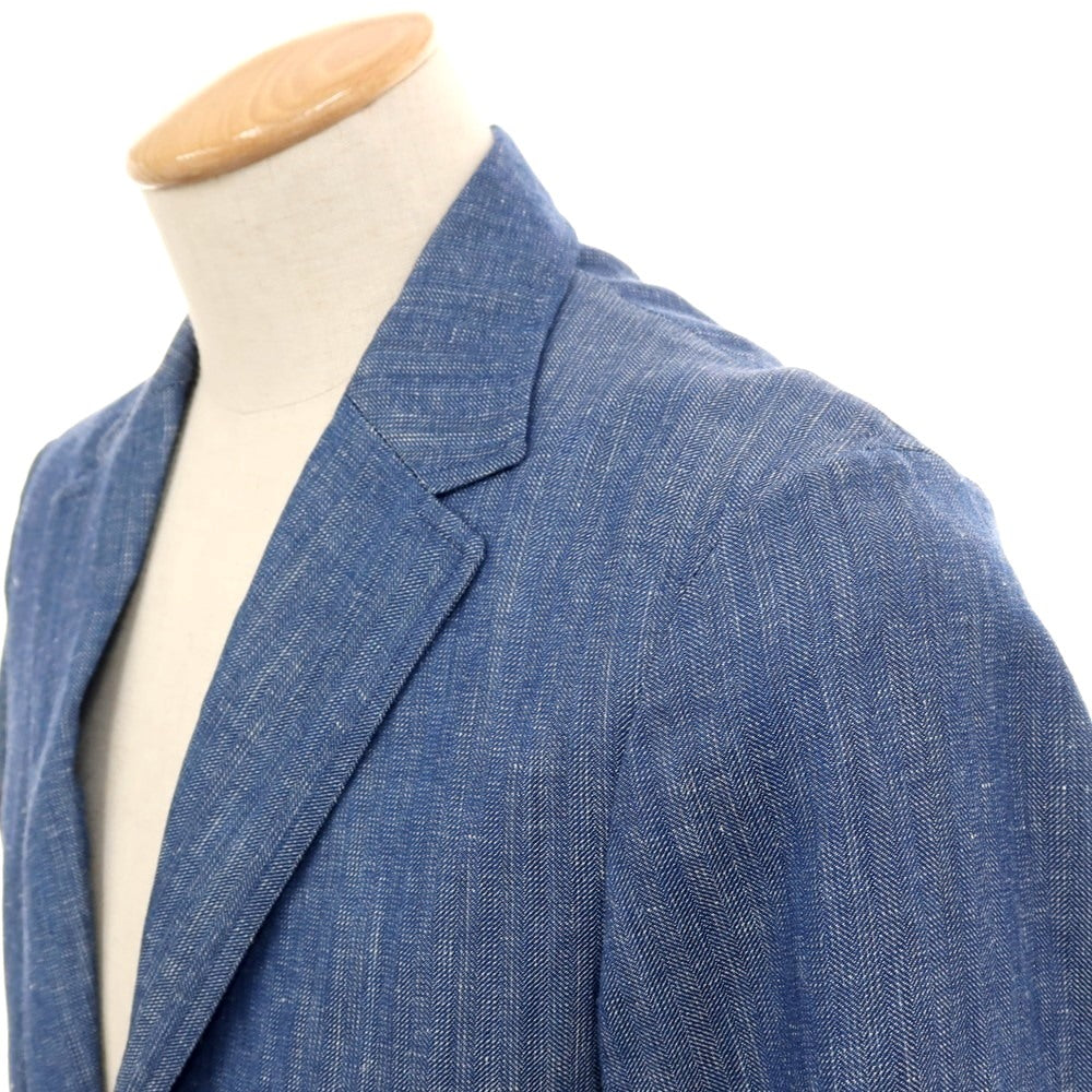 【中古】ユナイテッドアローズ UNITED ARROWS ウールリネン 2B カジュアルジャケット ブルー【サイズ44】【 状態ランクB 】【 メンズ 】