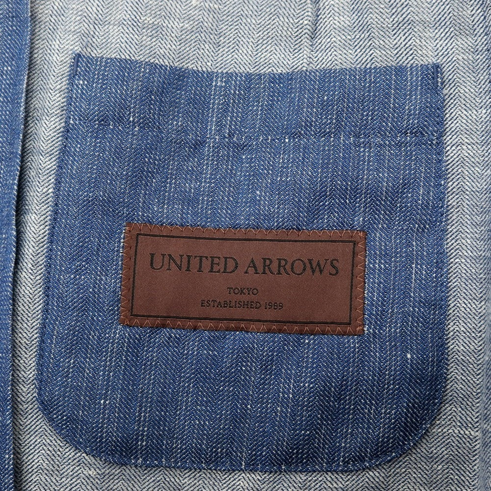 【中古】ユナイテッドアローズ UNITED ARROWS ウールリネン 2B カジュアルジャケット ブルー【サイズ44】【 状態ランクB 】【 メンズ 】