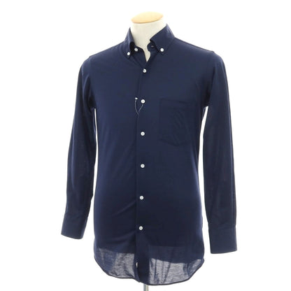 【中古】グリーンレーベルリラクシング green label relaxing ポリエステルコットン ジャージー ボタンダウン カジュアルシャツ ネイビー【 S 】【 状態ランクB 】【 メンズ 】