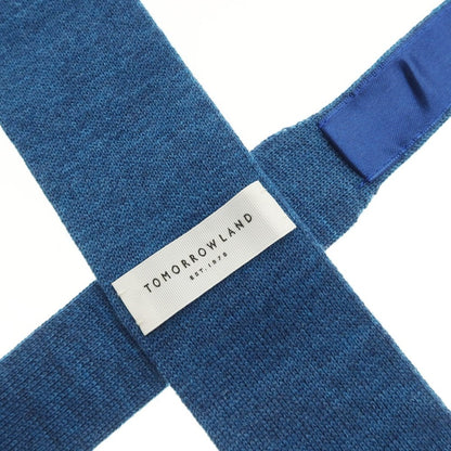 【中古】トゥモローランド TOMORROWLAND ウール 剣先型 ニットタイ ネクタイ ブルー【 状態ランクB 】【 メンズ 】