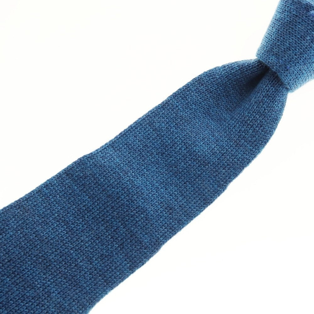 【中古】トゥモローランド TOMORROWLAND ウール 剣先型 ニットタイ ネクタイ ブルー【 状態ランクB 】【 メンズ 】