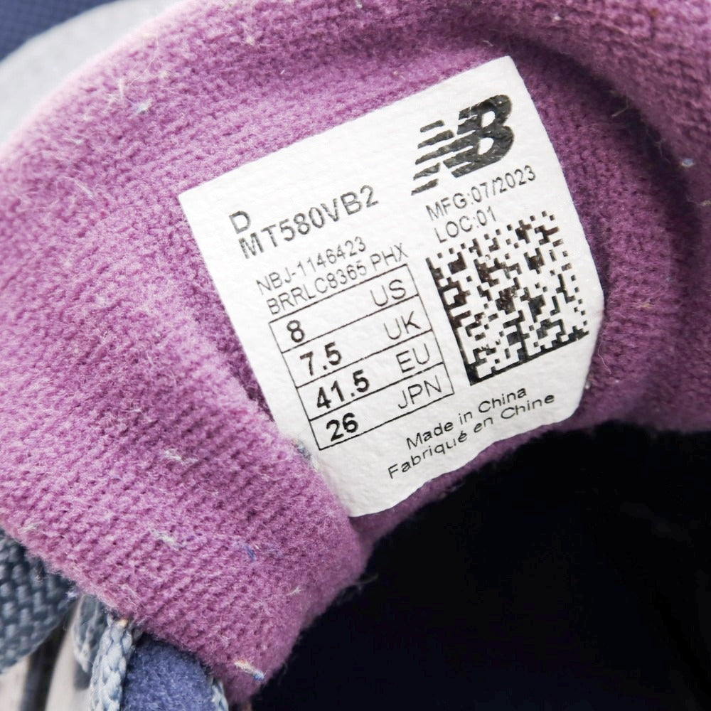 【中古】ニューバランス NEW BALANCE MT580VB2 スニーカー ブルーxネイビー【 サイズ26 】【 状態ランクC 】【 メンズ 】 [BPD]