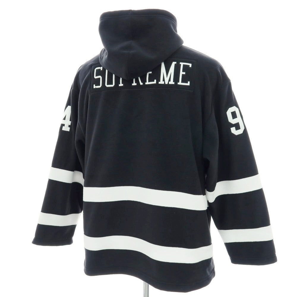 【中古】シュプリーム Supreme 2025年秋冬 Polartec Hooded Hockey Jersey フリース パーカー ブラックxホワイト【 L 】【 状態ランクB 】【 メンズ 】