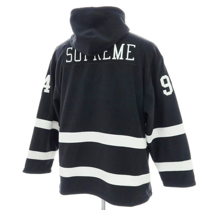 【中古】シュプリーム Supreme 2025年秋冬 Polartec Hooded Hockey Jersey フリース パーカー ブラックxホワイト【 L 】【 状態ランクB 】【 メンズ 】