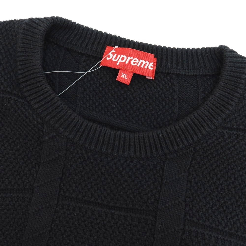 【中古】シュプリーム Supreme 2016年春夏 Jacquard Sweater コットン プルオーバーニット ブラック【サイズXL】【 状態ランクC 】【 メンズ 】[EPD]