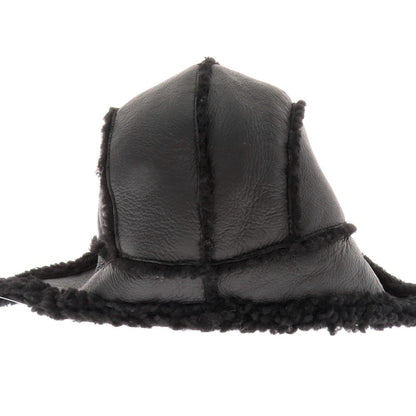 【中古】シュプリーム Supreme 2025年秋冬 Shearling Lined Earflap Cap シープレザー フライトキャップ ブラック【 58cm S/M 】【 状態ランクB 】【 メンズ 】