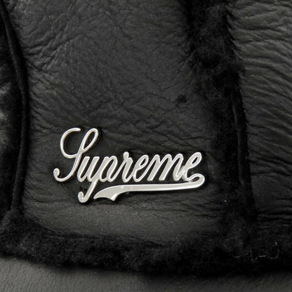 【中古】シュプリーム Supreme 2025年秋冬 Shearling Lined Earflap Cap シープレザー フライトキャップ ブラック【 58cm S/M 】【 状態ランクB 】【 メンズ 】