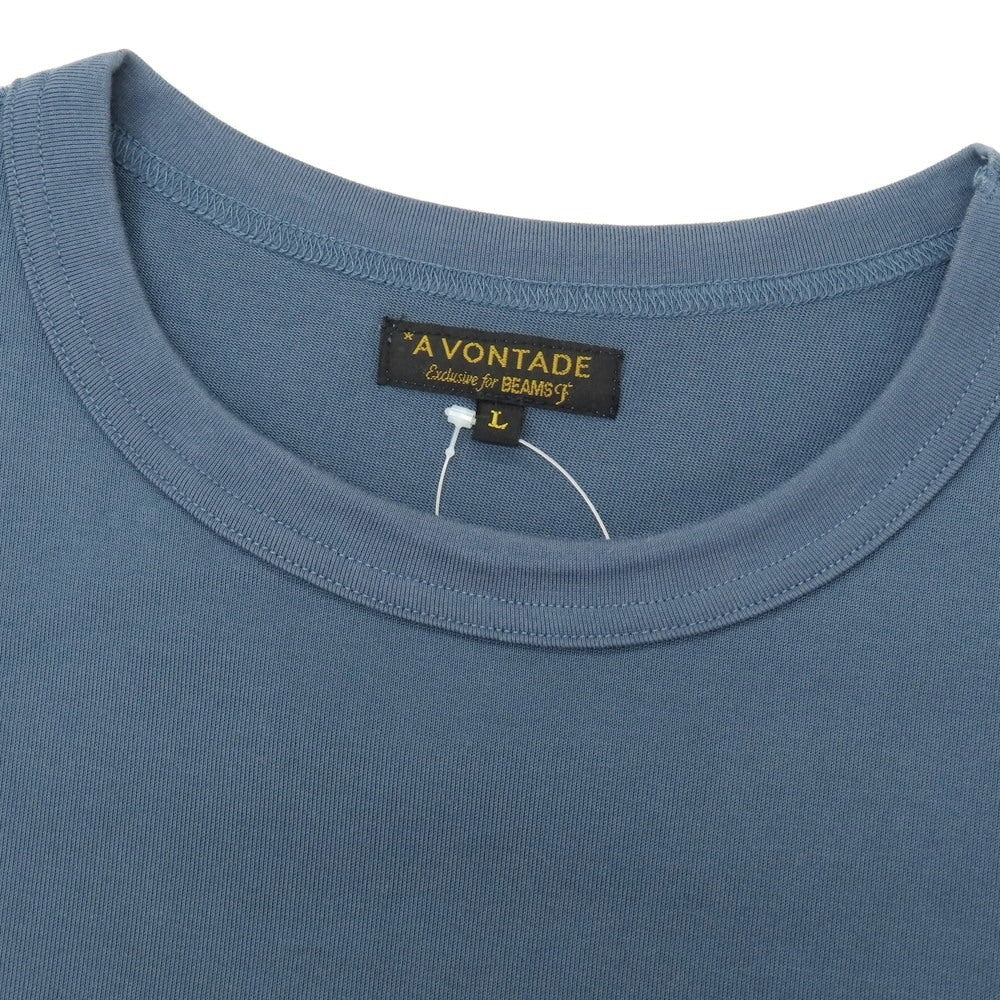 【中古】アボンタージ A VONTADE BEAMS F別注 コットン クルーネック ポケット 半袖Ｔシャツ ダークブルー系【 L 】【 状態ランクB 】【 メンズ 】