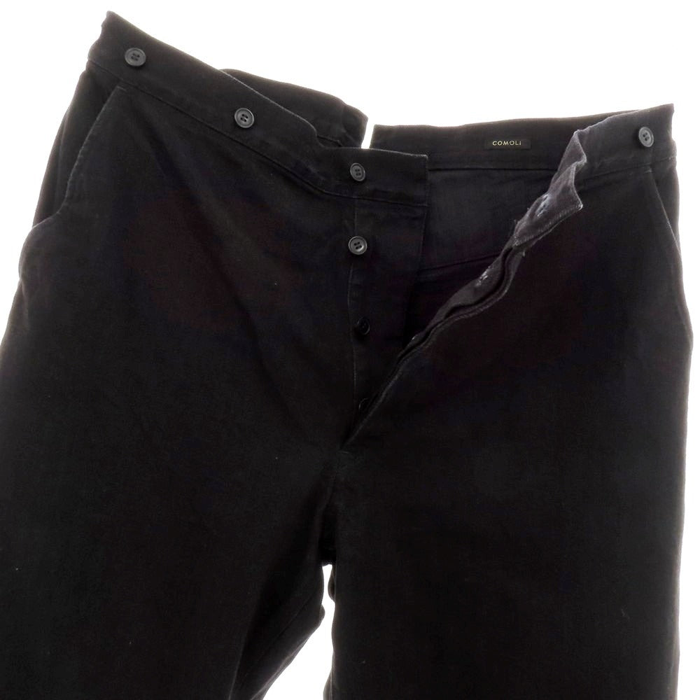【中古】コモリ COMOLI 2025年秋冬 ワイド デニムパンツ ジーンズ ブラック【 3 】【 状態ランクB 】【 メンズ 】