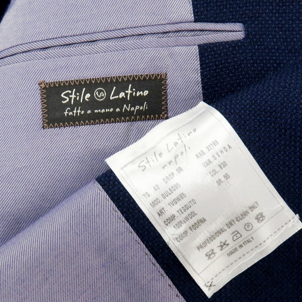 【中古】スティレ ラティーノ STILE LATINO ウール 3B テーラードジャケット ネイビー【 42 】【 状態ランクA 】【 メンズ 】