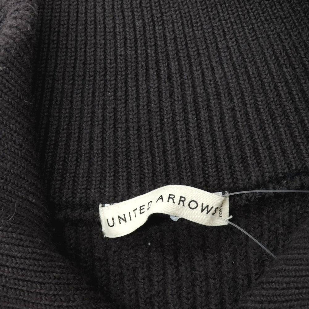 【中古】ユナイテッドアローズ UNITED ARROWS ウール スタンドカラー ダブルジップ ドライバーズニット カーディガン ウォームチャコールグレー【 XL 】【 状態ランクB 】【 メンズ 】