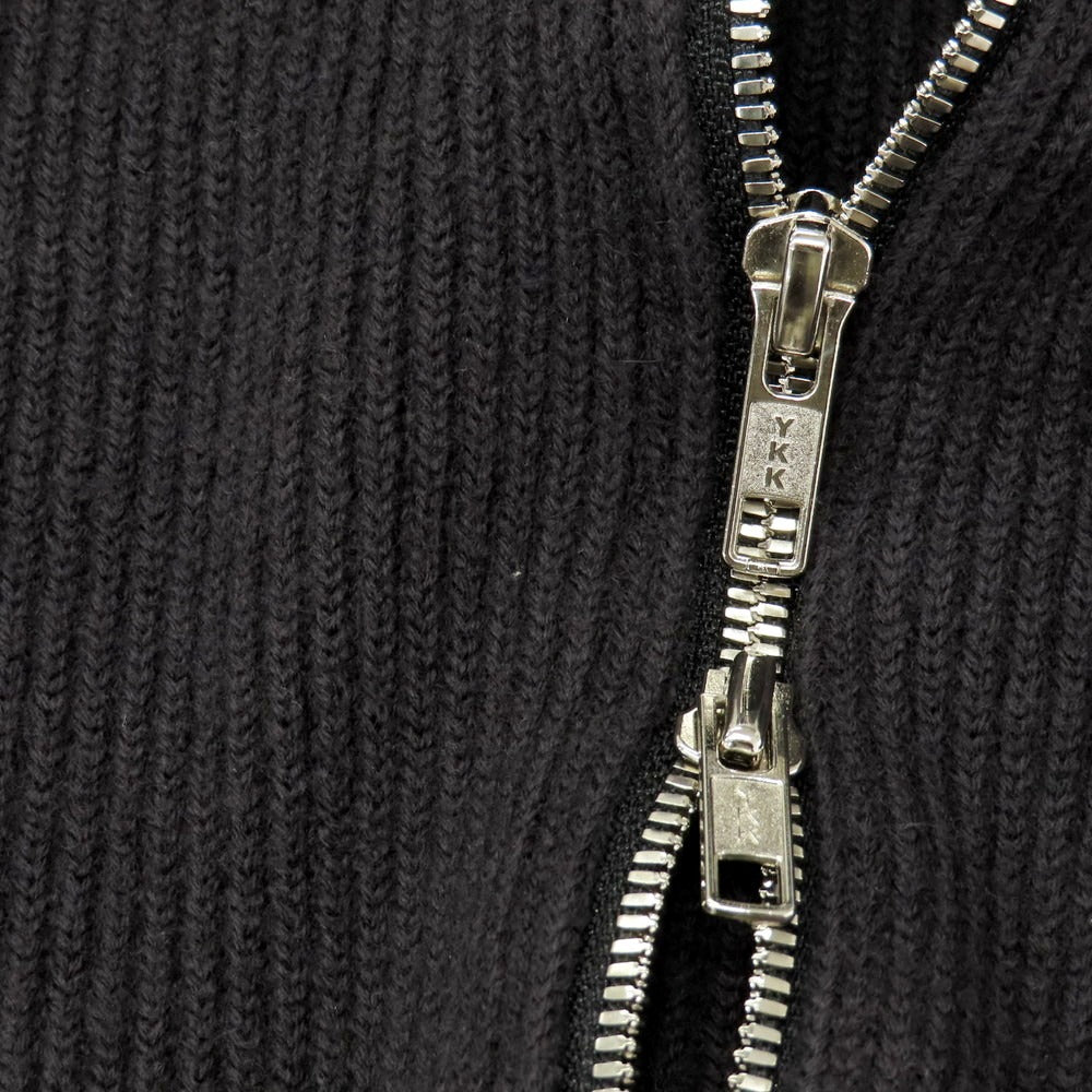 【中古】ユナイテッドアローズ UNITED ARROWS ウール スタンドカラー ダブルジップ ドライバーズニット カーディガン ウォームチャコールグレー【 XL 】【 状態ランクB 】【 メンズ 】