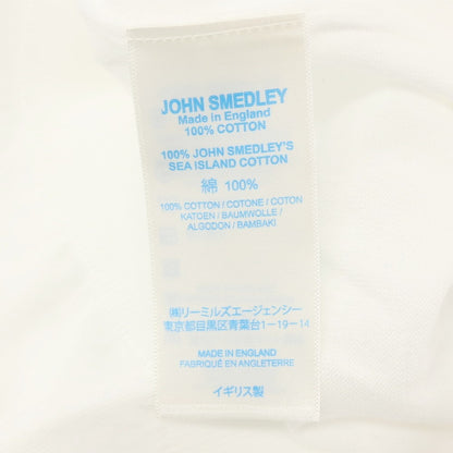 【中古】【未使用】ジョンスメドレー JOHN SMEDLEY ハイゲージ シーアイランドコットン クルーネック 半袖 プルオーバーニット ホワイト【サイズL】【 状態ランクS 】【 メンズ 】