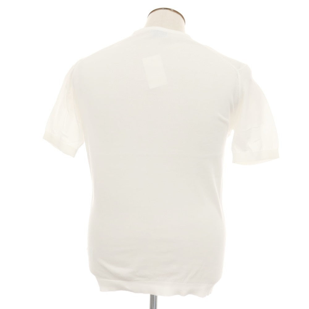 【中古】ジョンスメドレー JOHN SMEDLEY ハイゲージ シーアイランドコットン クルーネック 半袖 プルオーバーニット ホワイト【サイズL】【 状態ランクC 】【 メンズ 】