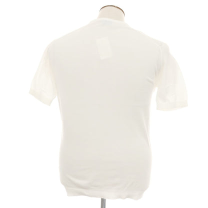 【中古】ジョンスメドレー JOHN SMEDLEY ハイゲージ シーアイランドコットン クルーネック 半袖 プルオーバーニット ホワイト【サイズL】【 状態ランクC 】【 メンズ 】