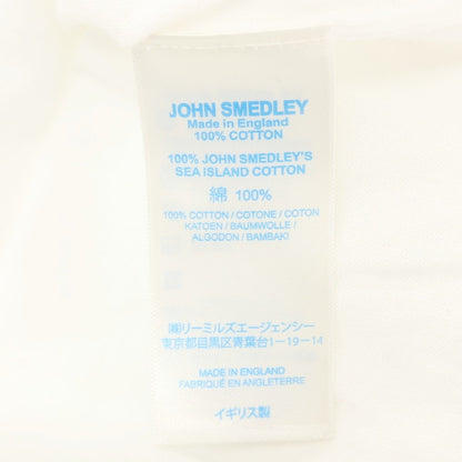 【中古】ジョンスメドレー JOHN SMEDLEY ハイゲージ シーアイランドコットン クルーネック 半袖 プルオーバーニット ホワイト【サイズL】【 状態ランクC 】【 メンズ 】