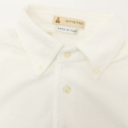 【中古】ギローバー GUY ROVER コットン パイル ボタンダウン 半袖ポロシャツ ホワイト【サイズL】【 状態ランクB 】【 メンズ 】