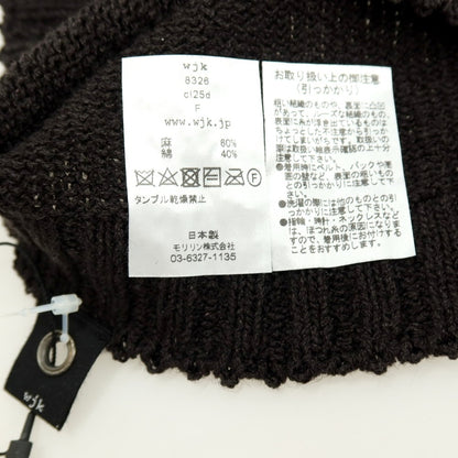 【中古】【未使用】ダブルジェイケイ wjk リネンコットン ビーニー ニットキャップ 帽子 チャコールグレー【サイズF】【 状態ランクS 】【 メンズ 】
